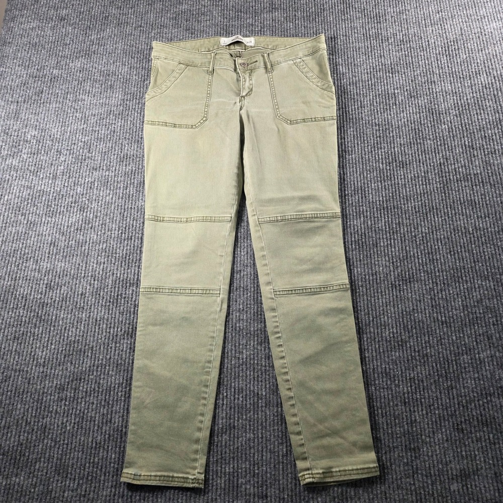 Hollister Womens 7 W28‎ Olive Green Skinny Utility Moto Pants Low Rise Stretch